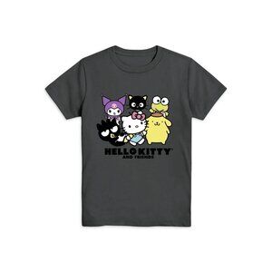 HELLO KITTY Dark Gray Graphic Friends Tee, size 14/16